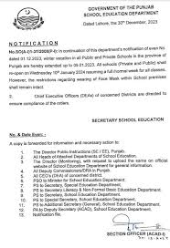 Punjab school winter vacations
